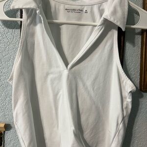 Abercrombie & Fitch White Collared Blouse